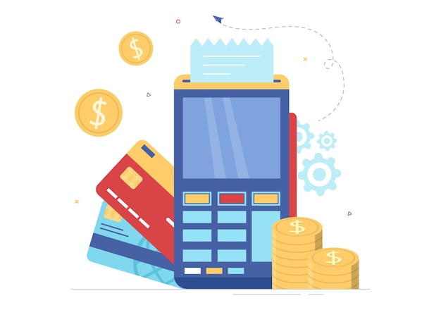 merchant service of digital marketing strategy with people referral business in illustration