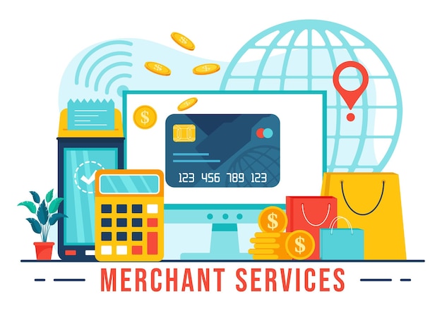 Merchant Service Vector Illustration of Digital Marketing Strategy with People Referral Business