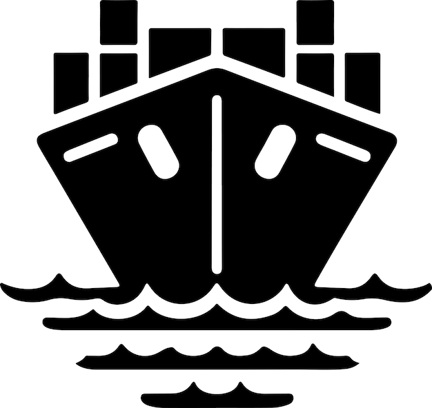 Vector merchant ship icon clipart vector silhouette black color silhouette white background 19