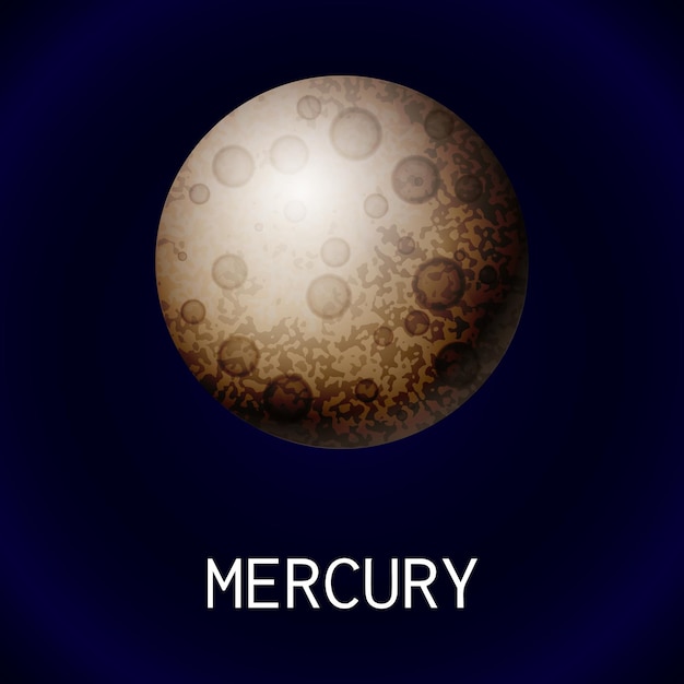 Vector mercury planet icon cartoon of mercury planet vector icon for web design