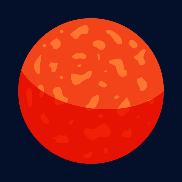 Mercury planet icon in cartoon style isolated on dark background