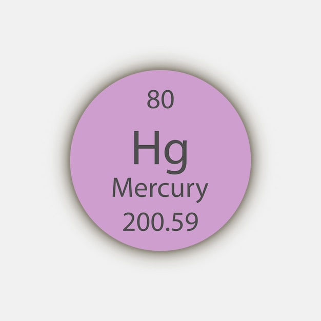 Mercury symbol Chemical element of the periodic table Vector illustration