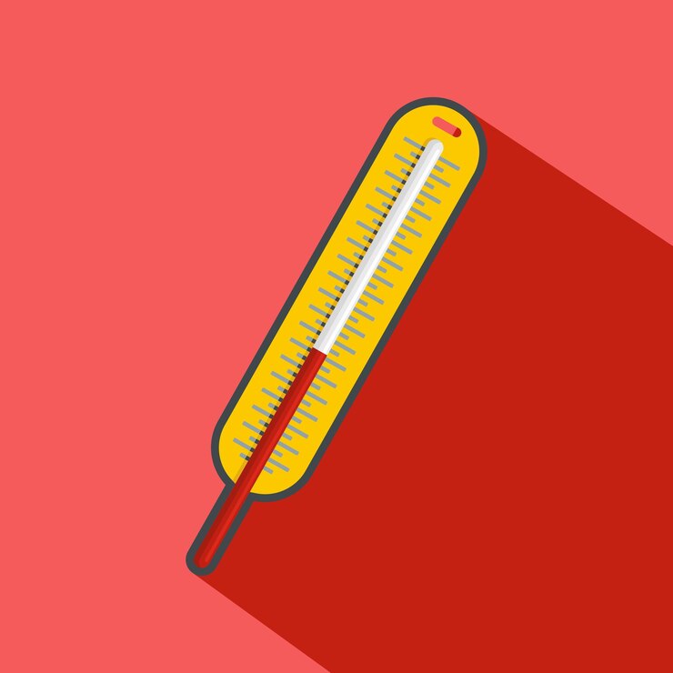 Vector mercury thermometer icon flat illustration of mercury thermometer vector icon for web