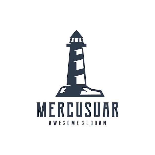 Mercusuar silhouette retro design illustration