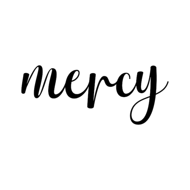 Mercy mercy word Christian card vector illustration