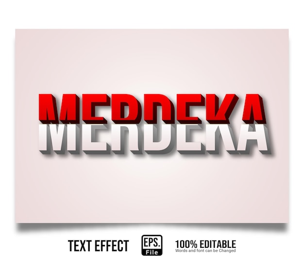 Merdeka 3d-teksteffect bewerkbaar