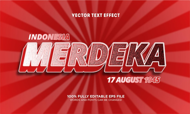 Merdeka editable text effect