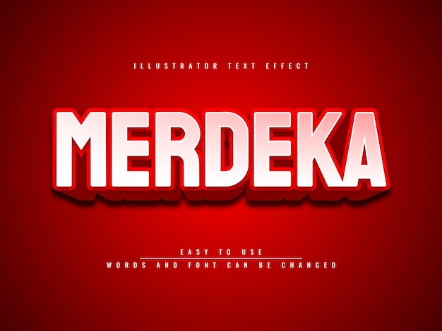 Merdeka illustrator editable text effect template design