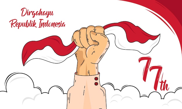 Merdeka Indonesia Gelukkige Indonesische Onafhankelijkheidsdag Illustratie