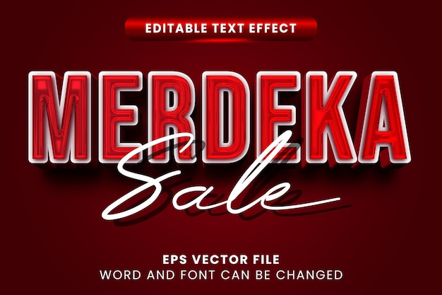 Merdeka sale 3d editable text effect
