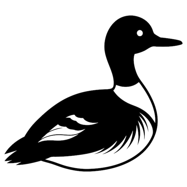 Merganser Silhouette Black Vector