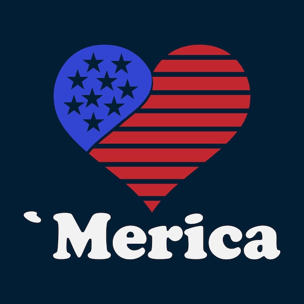 Vector merica 4th july t shirt design