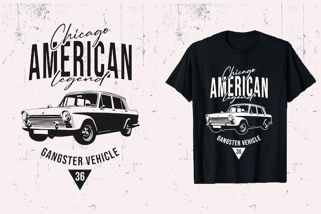 Vector merican vintage classic car vector tshirt design