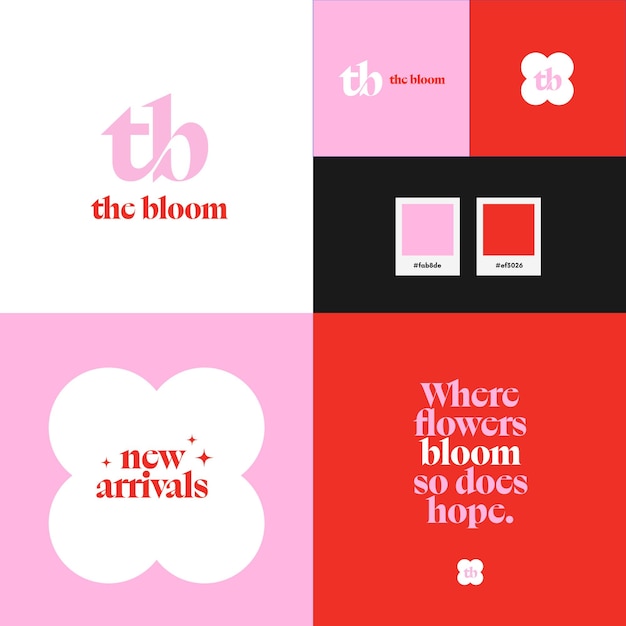 Vector merkidentiteitssjabloon met logo-ontwerp in roze en rood