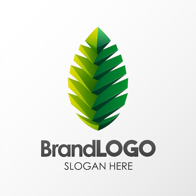 Vector merklogo groene blad sjabloon