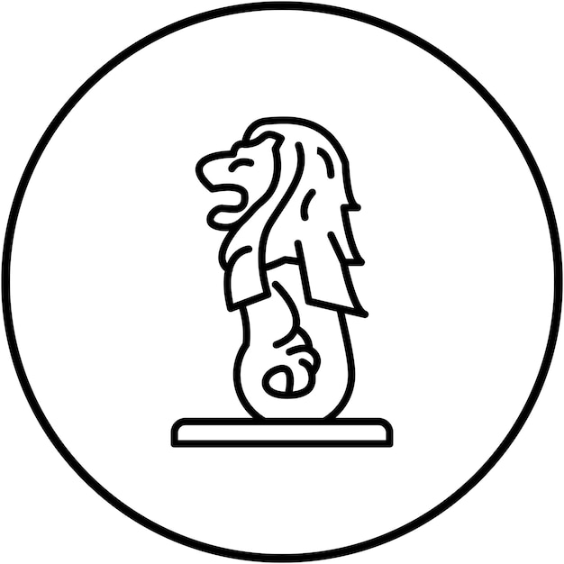Vector merlion icon vector image can be used for landmarks
