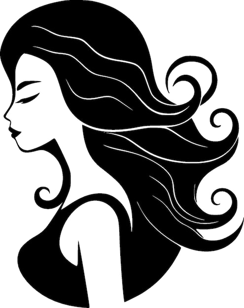 Vector mermaid black and white vector illustration