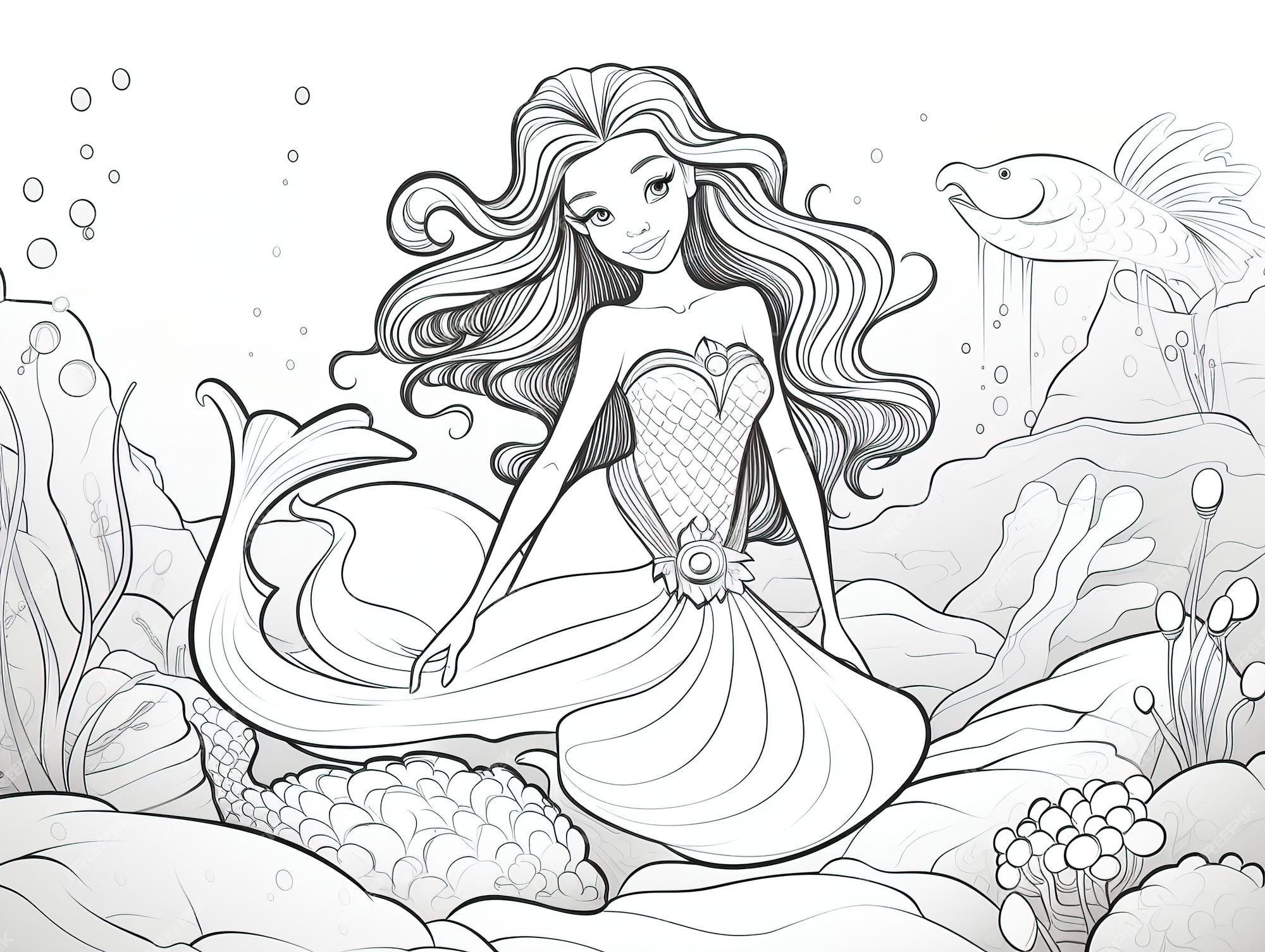 Premium Vector  Mermaid coloring book for kids ages 4-8 girls