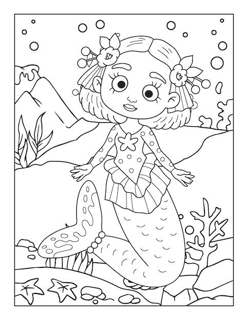 Mermaid Coloring Pages for Kids