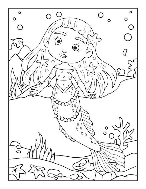 Mermaid Coloring Pages for Kids