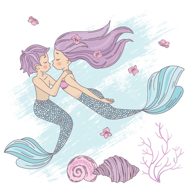 Mermaid couple