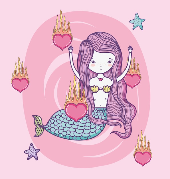 Mermaid cute drawing