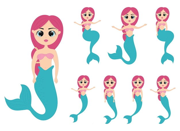 Vettore mermaid design illustrazione isolato