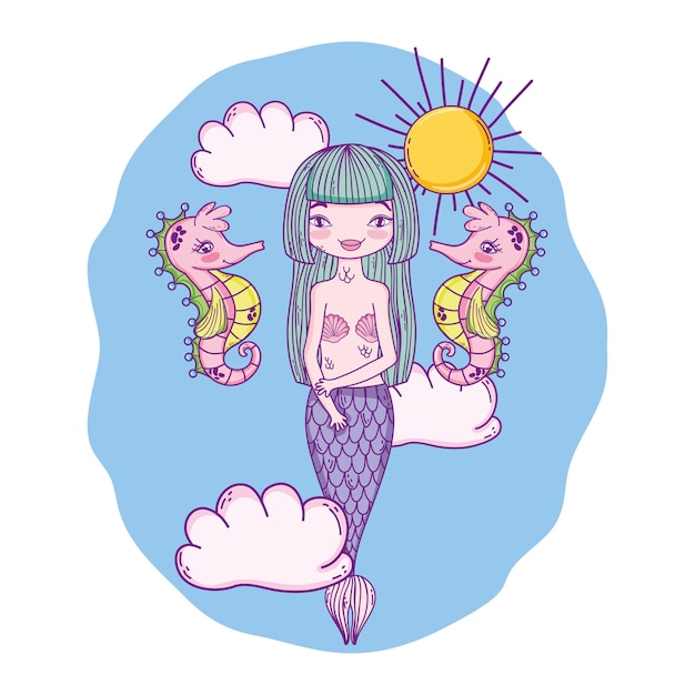 Mermaid fantasy cartoons