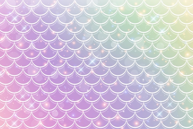 Mermaid holographic background with fish scale pattern pink pearl print underwater cartoon wallpaper