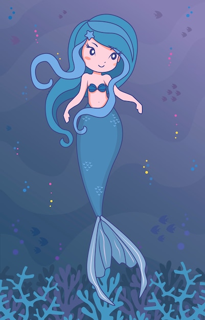 Mermaid indigo character