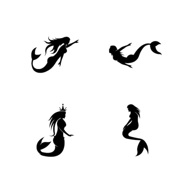 Mermaid logo icon design vector illustration