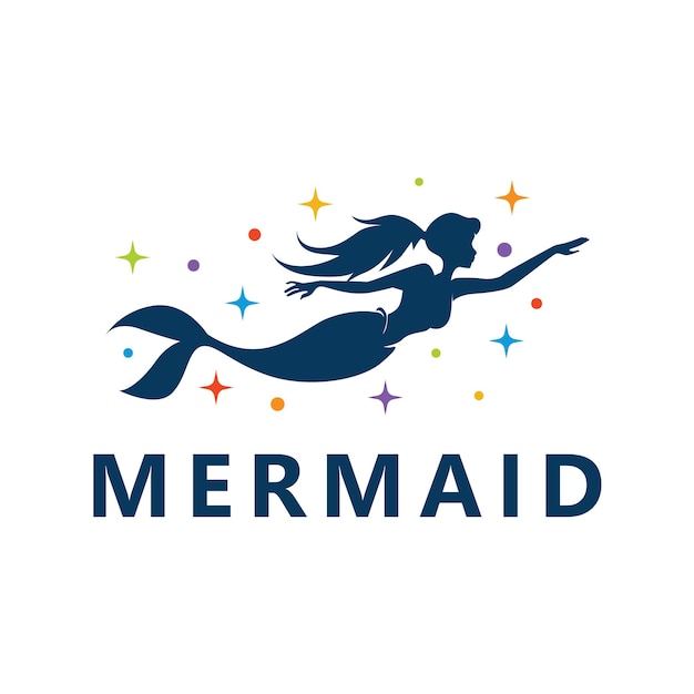 Vector mermaid logo template design vector