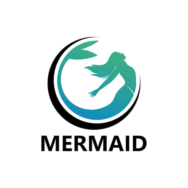 Mermaid logo template design vector