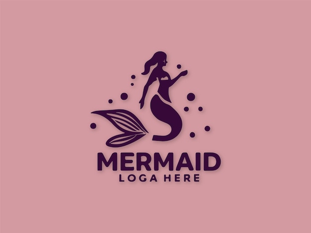 Vector mermaid logo template modern design vector