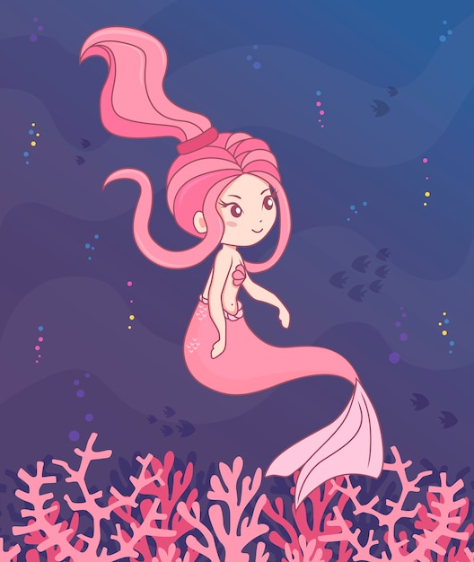 Mermaid pink character