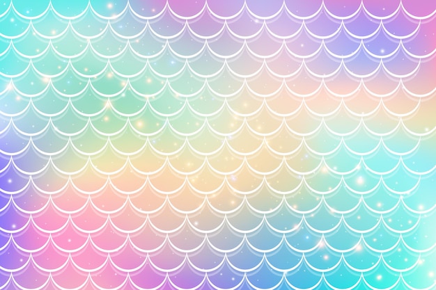 Mermaid rainbow background in fantasy style with scales Unicorn holographic gradient texture