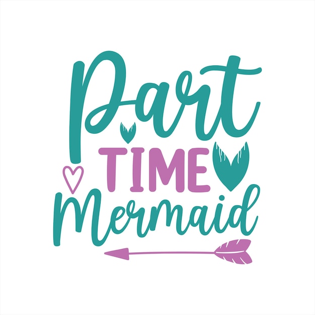 A mermaid's font is purple and teal.