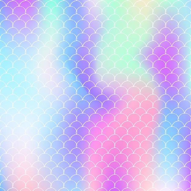 Mermaid scales background with holographic gradient