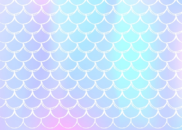 Mermaid scales background with holographic gradient.