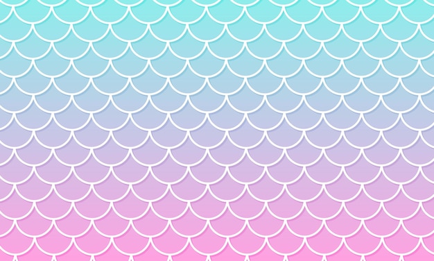 Vettore squame di sirena. squama di pesce. modello kawaii. sfondo olografico ad acquerello. illustrazione vettoriale di colori rosa blu. stampa in scala.