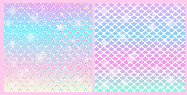 Vector mermaid seamless pattern background