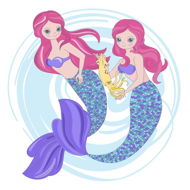 MERMAID SQUID Princess Sea Animals 