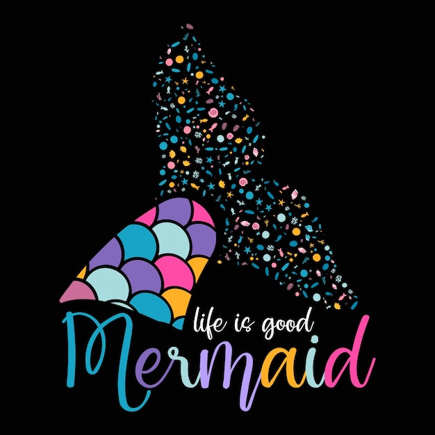 Mermaid Vector Artwork With Multicolor Elements