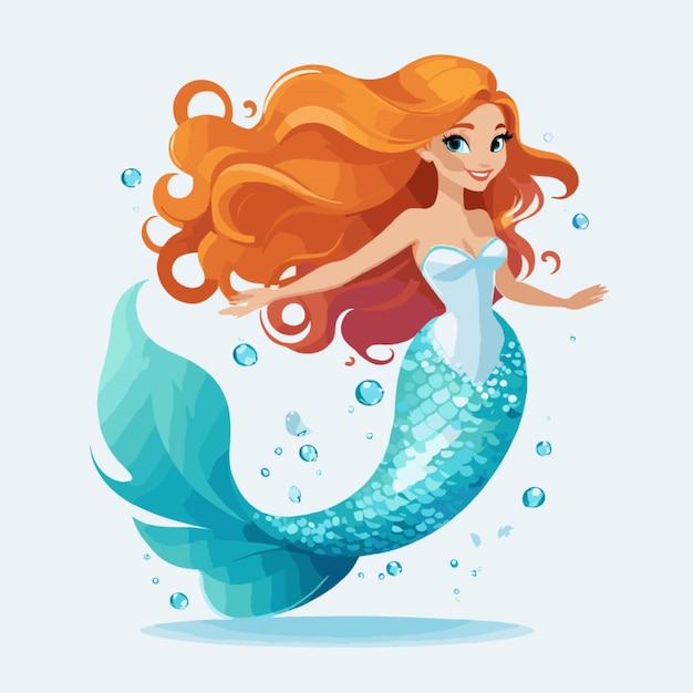 Vector mermaid vector on white background