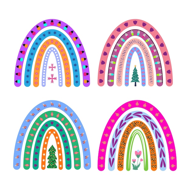 Merry and bright - cute rainbow decoration. Little rainbow