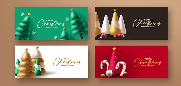 Merry chirstmas vector decorontwerp banner. kerst- en nieuwjaarsgroettekst in de lay-out van de cadeaubon