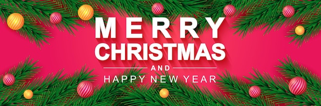 Merry christmas 2022 banner xmas and happy new year holiday celebration poster