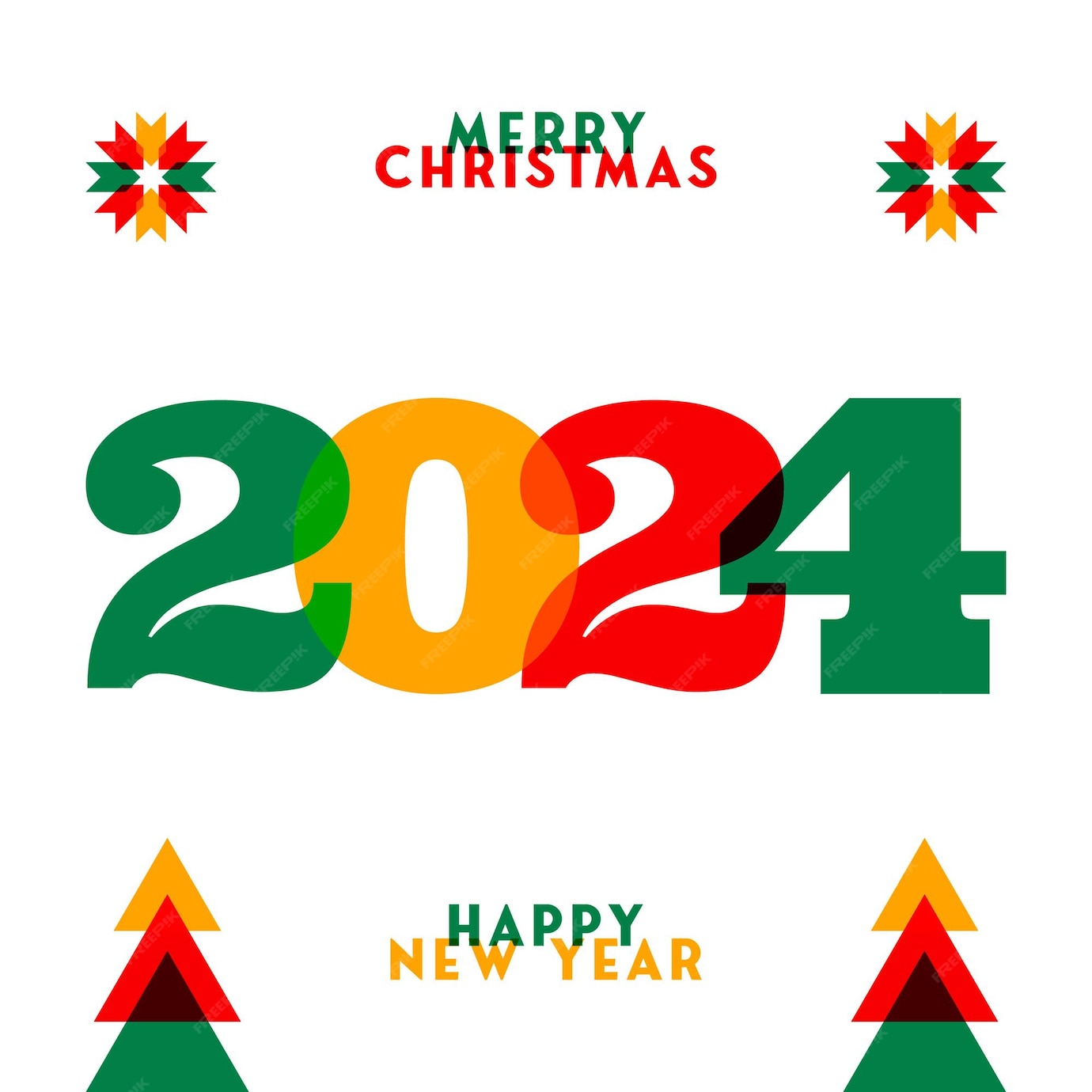 Premium Vector Merry christmas and 2024 happy new year greeting for