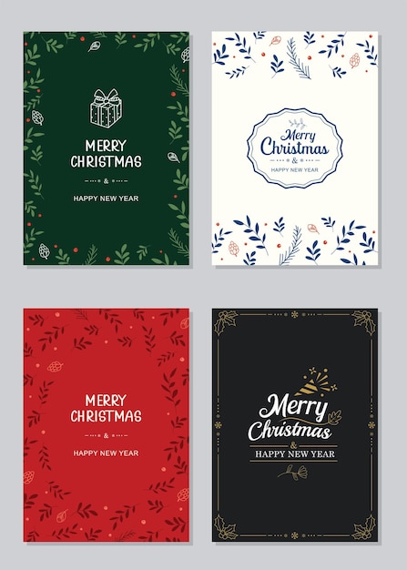 Поздравительные открытки и приглашения с рождеством и новым годом. с праздником рамы и дизайн фона.