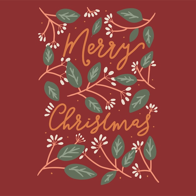 Vector merry christmas art deco style